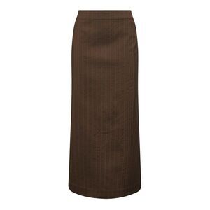 Uma Wang Women Brown Pinstriped Chevron Gad Midi Skirt